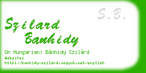 szilard banhidy business card
